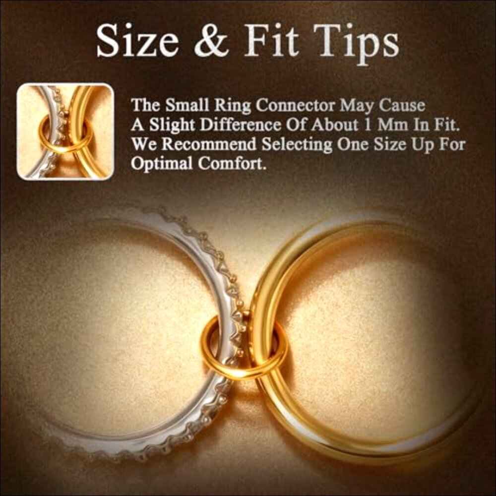 18k Gold Plated Stackable Ring Set, Size 8, Cubic… - image 5